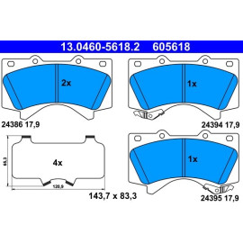Bremsbelagsatz Toyota P. Land Cruiser 4.5 D/4.6-4.7 V8 08 13.0460-5618.2