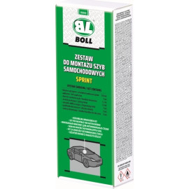 BOLL 0070093 Autoscheiben-Montageset BOLL SPRINT: Kleber 310 ml, Primer 15 ml, Schneidedraht 1,5 m, Entfettungstuch 1 Stk., Abstandhalter 2 Stk., Drahthalter 2 Stk
