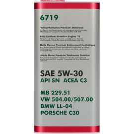 Motoröl für Vag 5W30 5L Sn / C3 / 229,51 / 504,00 507,00 / Ll04 / C30 / Metallverpackung FF6719-5ME