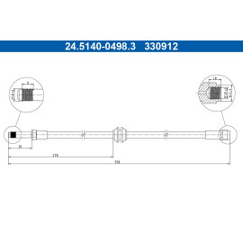 ATE Bremsschlauch 24.5140-0498.3 ATE Bremsschlauch 24.5140-0498.3