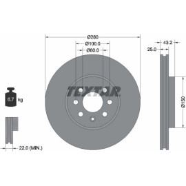Textar Bremsscheibe 92129303 Textar Bremsscheibe 92129303