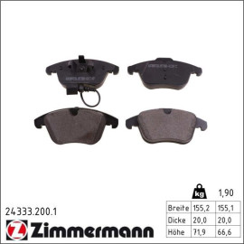 ZIMMERMANN Bremsbeläge 24333.200.1