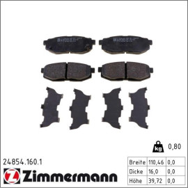 ZIMMERMANN Bremsbeläge 24854.160.1