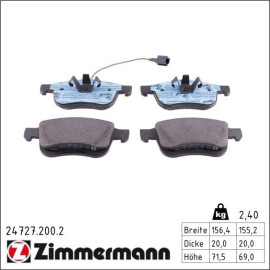 ZIMMERMANN Bremsbeläge 24727.200.2