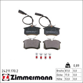 ZIMMERMANN Bremsbeläge 24211.170.2