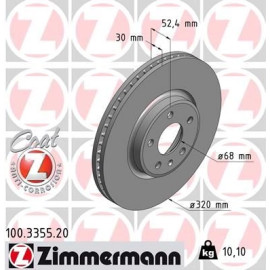 ZIMMERMANN Bremsscheibe 100.3355.20