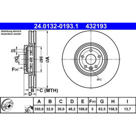 ATE Bremsscheibe 24.0132-0193.1 ATE Bremsscheibe 24.0132-0193.1