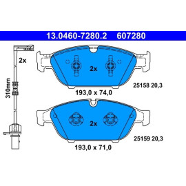Bremsbelagsatz Audi P. A6/A7/A8 2.0-6.3 Quattro 10 13.0460-7280.2
