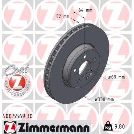 ZIMMERMANN Bremsscheibe 400.5569.30 ZIMMERMANN Bremsscheibe 400.5569.30