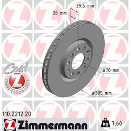 ZIMMERMANN Bremsscheibe 110.2212.20