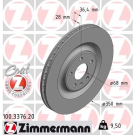 ZIMMERMANN Bremsscheibe 100.3376.20