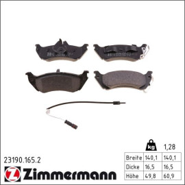 ZIMMERMANN Bremsbeläge 23190.165.2