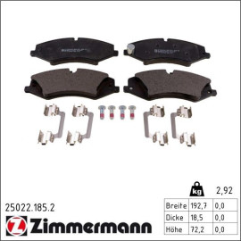 ZIMMERMANN Bremsbeläge 25022.185.2
