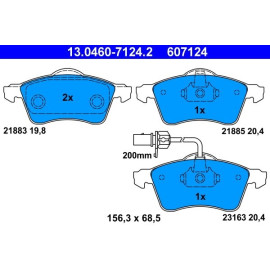 Bremsbelagsatz Vw P. T4 1,9-2,5 Tdi/2,0-2,8 90-03 13.0460-7124.2
