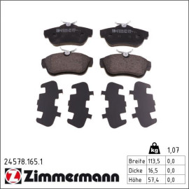 ZIMMERMANN Bremsbeläge 24578.165.1