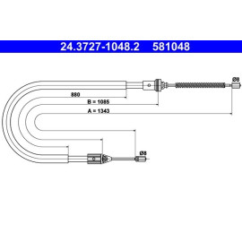 ATE Handbremsseil 24.3727-1048.2 ATE Handbremsseil 24.3727-1048.2