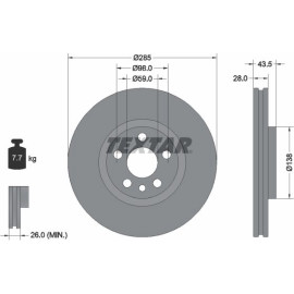 Bremsscheibe Citroen P. C8/Jumpy 95 92115003