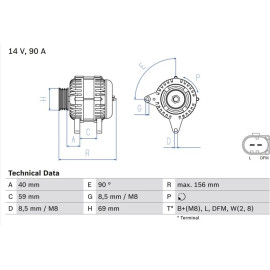 Lichtmaschine 0 986 046 050