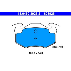 ATE Bremsbelagsatz 13.0460-3926.2 ATE Bremsbelagsatz 13.0460-3926.2