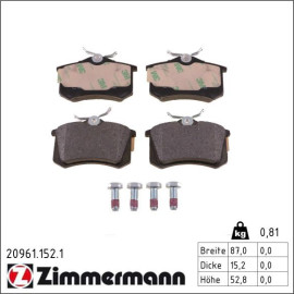 ZIMMERMANN Bremsbeläge 20961.152.1