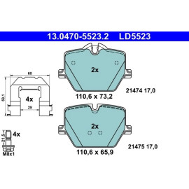 ATE Bremsbelagsatz 13.0470-5523.2 ATE Bremsbelagsatz 13.0470-5523.2
