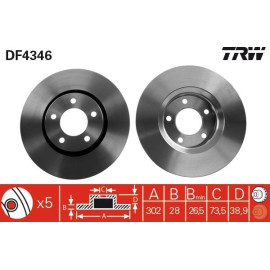 TRW Bremsscheibe Chrysler P. Voyage DF4346