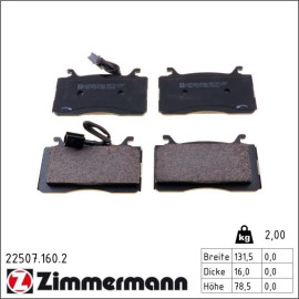 ZIMMERMANN Bremsbelagsatz, Scheibenbremse 22507.160.2