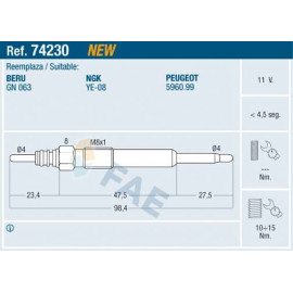 FAE Glühkerze 74230