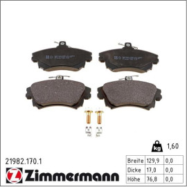 ZIMMERMANN Bremsbeläge 21982.170.1