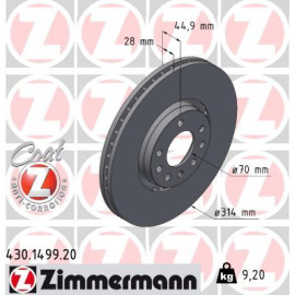 ZIMMERMANN Bremsscheibe 430.1499.20