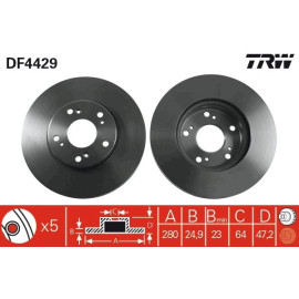 TRW Bremsscheibe Honda Accord 03 DF4429 TRW Bremsscheibe Honda Accord 03 DF4429