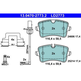 Bremsbelagsatz Audi T. A8 2.0-6.3 Quattro 09- Keramik 13.0470-2773.2