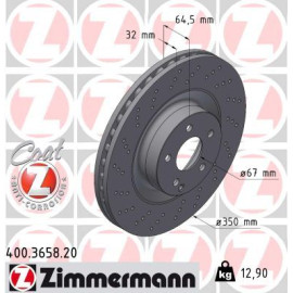 ZIMMERMANN Bremsscheibe 400.3658.20 ZIMMERMANN Bremsscheibe 400.3658.20