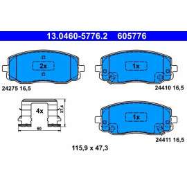 Bremsbelagsatz Hyundai P. I10/I20 1,0-1,2 08-14 13.0460-5776.2