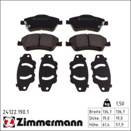 ZIMMERMANN Bremsbeläge 24122.190.1