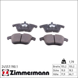 ZIMMERMANN Bremsbeläge 24557.190.1