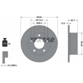 Textar Bremsscheibe 92057503 – 245 x 10 Textar Bremsscheibe 92057503 – 245 x 10