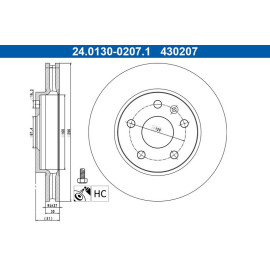 ATE Bremsscheibe Opel Vorderachse Insignia 1.4-2.0 Cdti 08 24.0130-0207.1