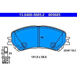 ATE Bremsbelagsatz 13.0460-5685.2 ATE Bremsbelagsatz 13.0460-5685.2
