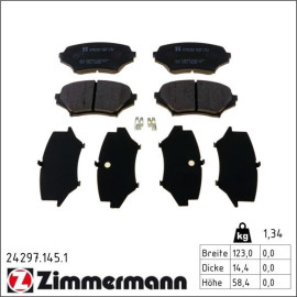 ZIMMERMANN Bremsbelagsatz, Scheibenbremse 24297.145.1