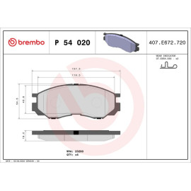 BREMBO Bremsklötze VA P 54 020
