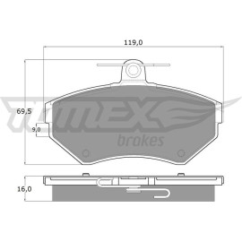 TOMEX brakes Bremsbelagsatz, Scheibenbremse TX 13-94