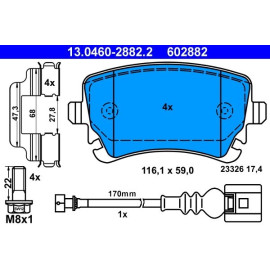 Bremsbelagsatz Vw T. T5 03- Mit Sensor 13.0460-2882.2