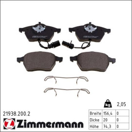 ZIMMERMANN Bremsbeläge 21938.200.2