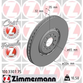 ZIMMERMANN Bremsscheibe 100.3307.75 ZIMMERMANN Bremsscheibe 100.3307.75