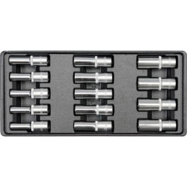 Steckschlüssel Lang 14-Tlg. 1/2 8-21mm In Schubladeneinlage YT-5539