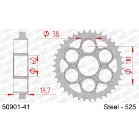 AFAM Kettenrad STAHL 41 Zähne 50901-41