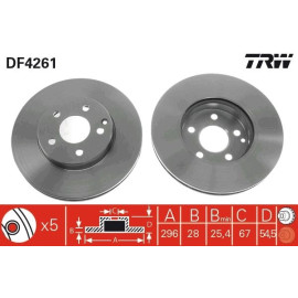 TRW Bremsscheibe Mercedes-Benz W211 02 DF4261 TRW Bremsscheibe Mercedes-Benz W211 02 DF4261