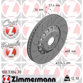 ZIMMERMANN Bremsscheibe 100.3384.70 ZIMMERMANN Bremsscheibe 100.3384.70