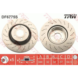 15 482 083 Bremsscheibe HA DF6775S